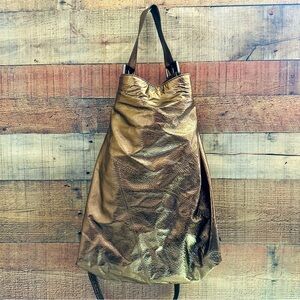 NWOT Hobo International Metallic Bronze Gramercy Gathered Leather Bag